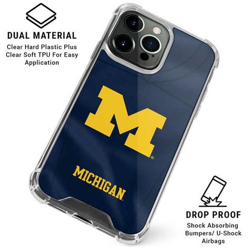 University of Michigan Blue Jersey iPhone 15 Pro Clear Case